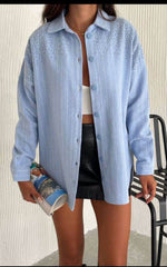 Blue Star Rhinestones flannel shirt - oneinmelon