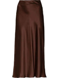 Choco Maxi satin skirt