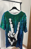Sequin Oversized T-Shirt Dress -One size