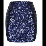 Navy Blue Sequin Skirt - oneinmelon