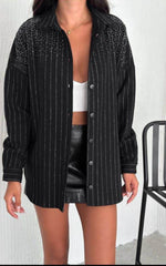 Black Star Rhinestones flannel shirt - oneinmelon