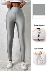 Silver Glossy Leggings - oneinmelon