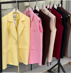 Vest jacket with padded shoulder - oneinmelon