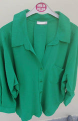Green Viscose Shirts One Size - oneinmelon