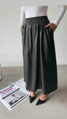 Black Faux leather Skirt - oneinmelon