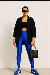 Royal blue Glossy Leggings - oneinmelon