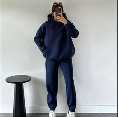Oversized hoodie with jogger with fleece