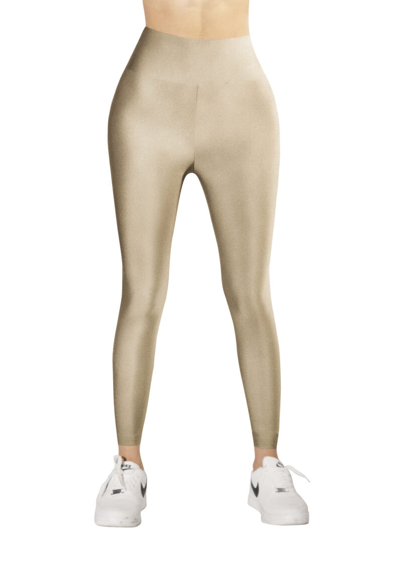 Beige Glossy Leggings