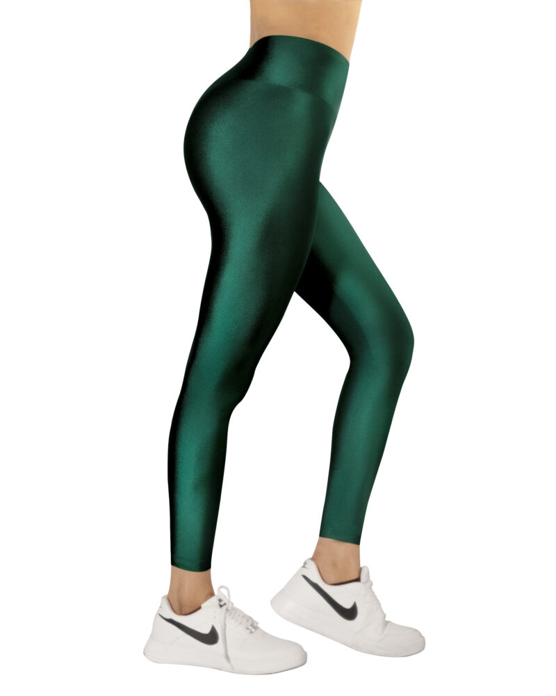 Dark Green Glossy Leggings