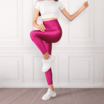 Berry Pink Glossy Leggings Image