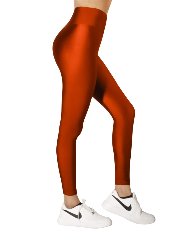 Burnt Orange Glossy Leggings