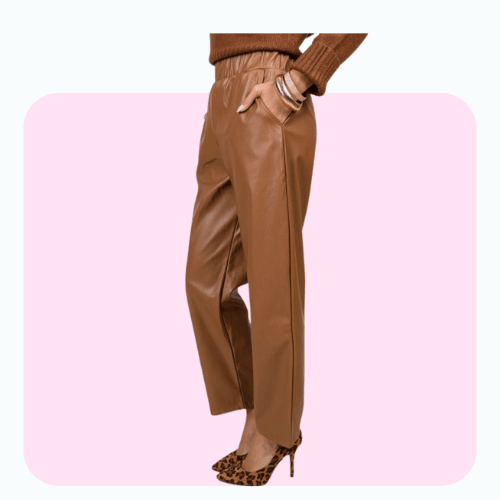 Straight fit leather pants - oneinmelon