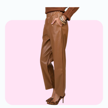 Straight fit leather pants