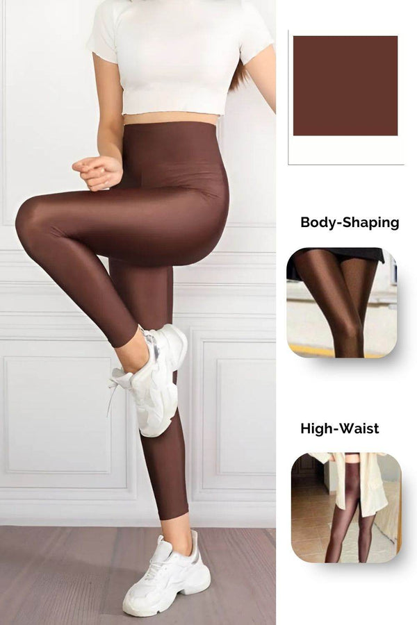 Choco Glossy Leggings - oneinmelon