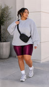 Burgundy Biker Short