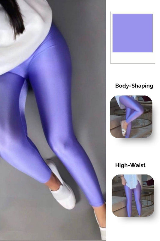Royal Bloom Trio Glossy leggings Set(Colors - Lilac, Purple, & Lavender) - oneinmelon