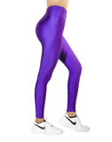 Purple Glossy legging + Viscose Fabric White Shirt - oneinmelon