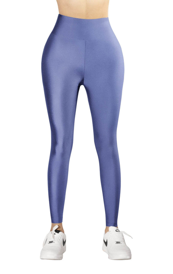 Denim Blue Glossy Leggings - oneinmelon