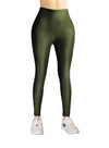 Dark Olive Glossy Leggings - oneinmelon