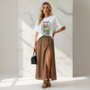 Cotton Printed Oversized T-shirt - White (More Olives Please)