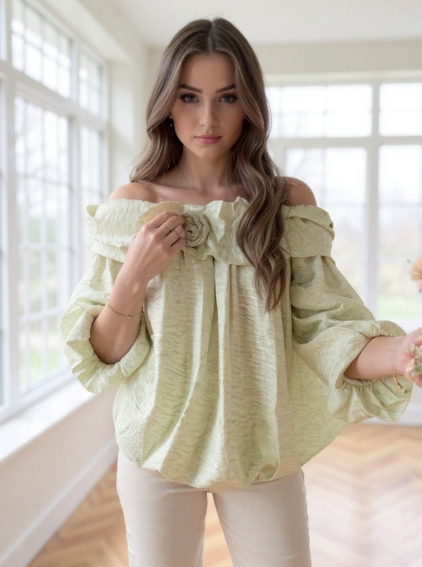 Rosette off shoulder top