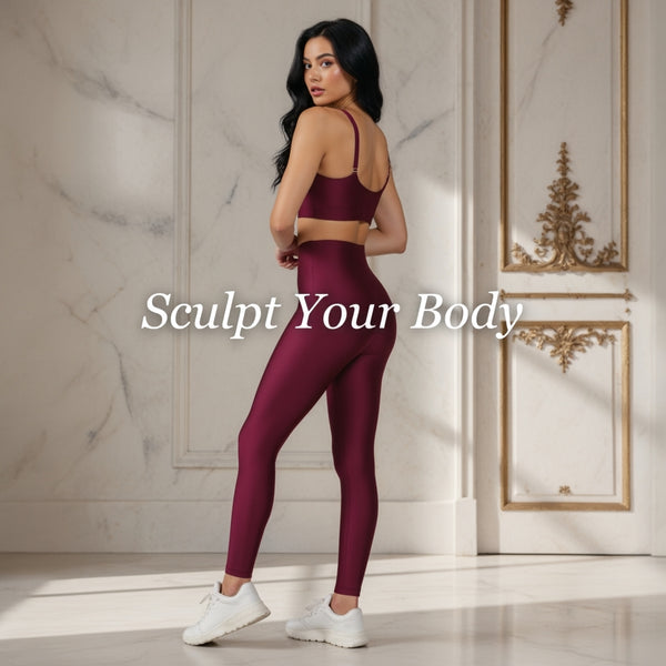 Burgundy Glossy Leggings