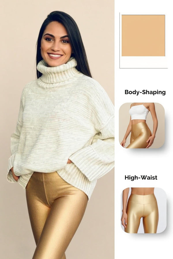 Gold Glossy Leggings