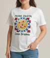 Cotton Printed Oversized T-shirt - White (More Pasta, Less Drama)