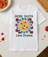 Cotton Printed Oversized T-shirt - White (More Pasta, Less Drama)