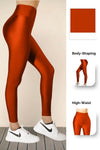 Burnt Orange Glossy Leggings - oneinmelon