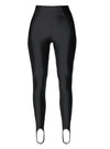 Black Stirrup Glossy Leggings - oneinmelon