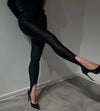 Black Stirrup Glossy Leggings - oneinmelon