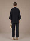 2 Pcs Black  Kimono Co-Ords Set