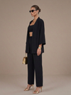 2 Pcs Black  Kimono Co-Ords Set