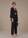 2 Pcs Black  Kimono Co-Ords Set