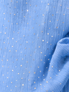 Light Blue Viscose wrinkled Rhinestone Coord Set