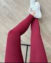 Burgandy Fleece Leggings