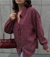 Burgundy Viscose shirt with pearl embellishments - oneinmelon