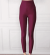 Burgundy Glossy Leggings - oneinmelon