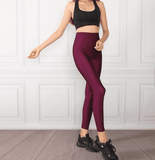 Burgundy Glossy Leggings - oneinmelon