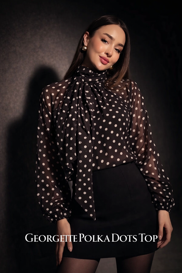 Georgette polka dots Top