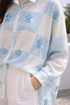 Shaded viscose fabric with sequins