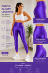 Purple Glossy Leggings