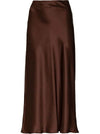 Choco Maxi satin skirt