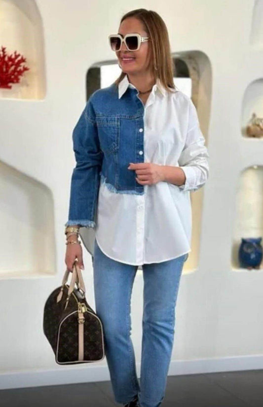 Cotton denim shirt - oneinmelon