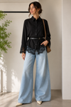 Cotton Poplin Shirt with lace detailing For Top
