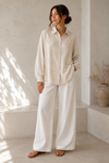 Cotton viscose sequin embellished shirt
