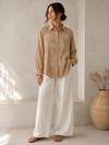 Cotton viscose sequin embellished shirt