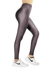 Dark Grey Glossy Leggings - oneinmelon