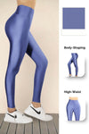 Denim Blue Glossy Leggings - oneinmelon